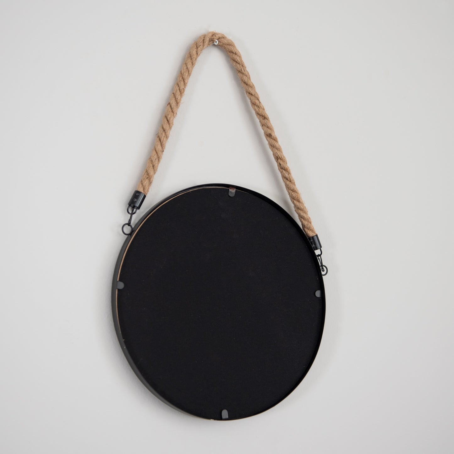 30cm Round Wall Hanging Mirror with Hessian Rope