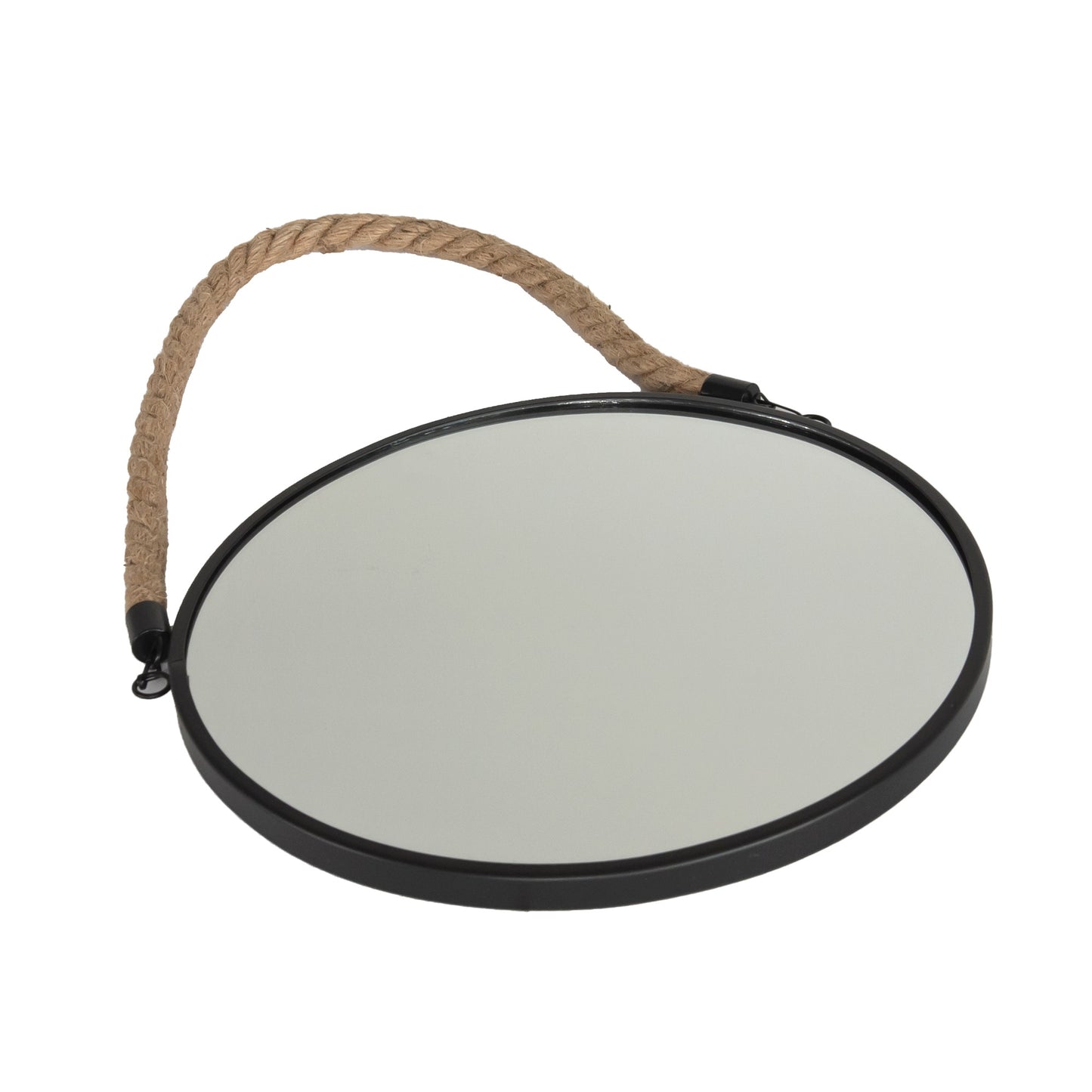 30cm Round Wall Hanging Mirror with Hessian Rope