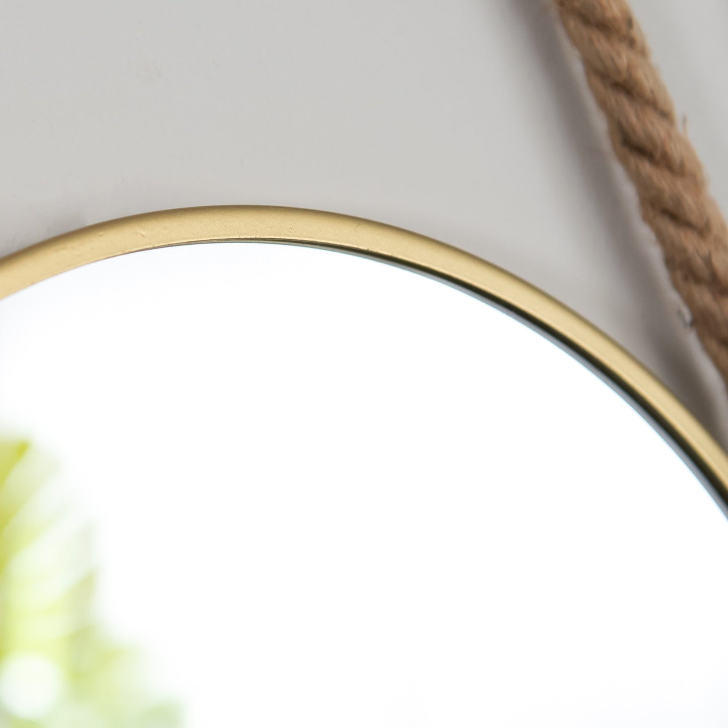 30cm Round Wall Hanging Mirror with Hessian Rope