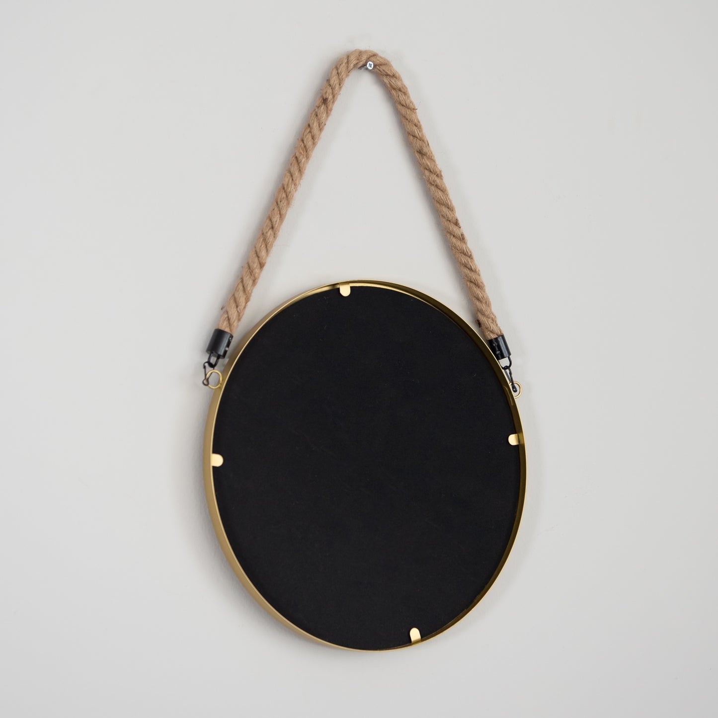 30cm Round Wall Hanging Mirror with Hessian Rope