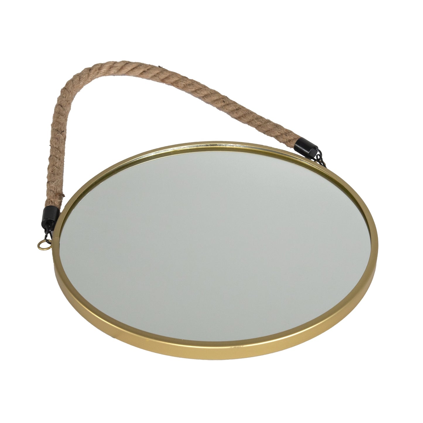 30cm Round Wall Hanging Mirror with Hessian Rope