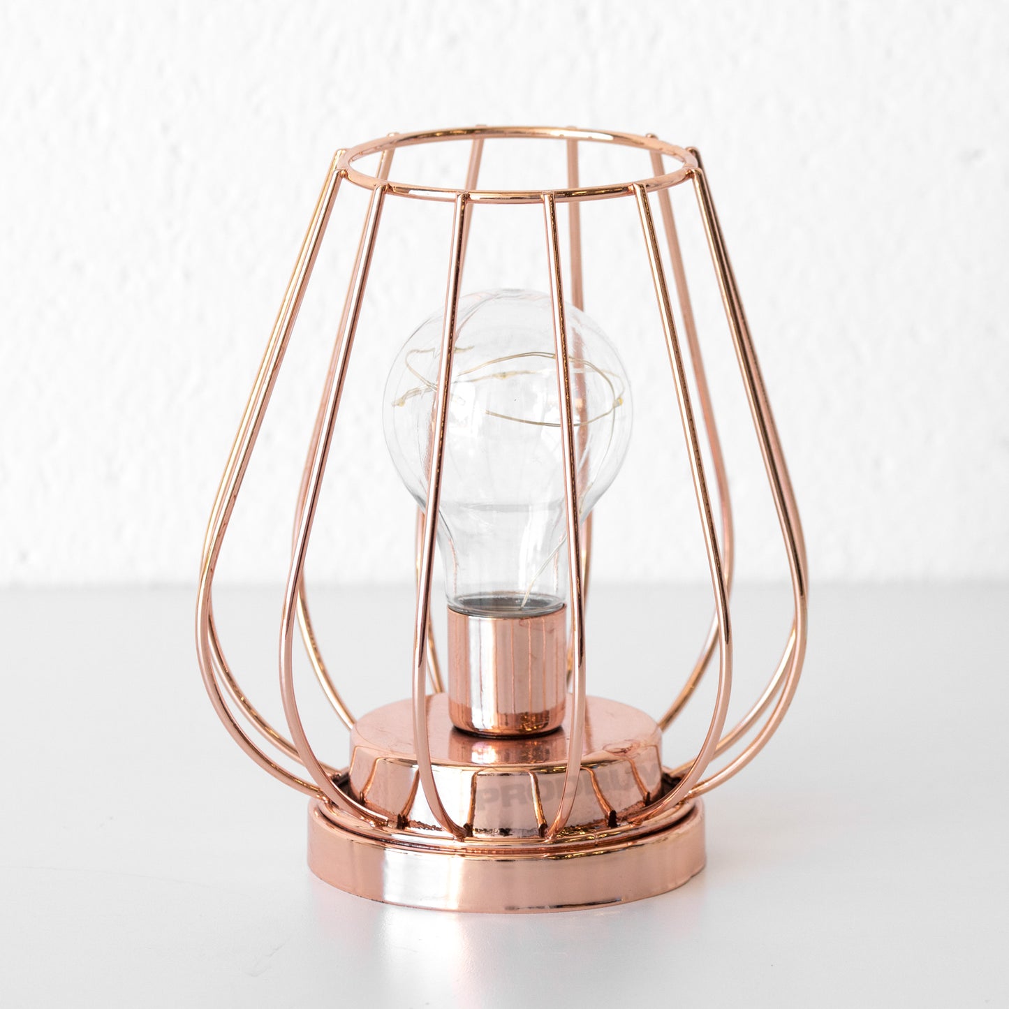 LED Battery Operated Copper Table Lamp