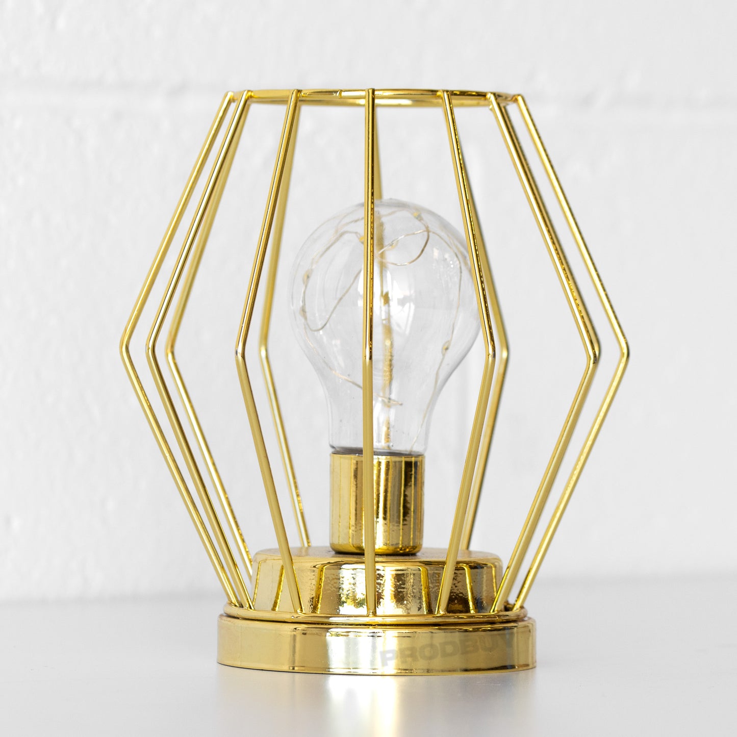 LED Battery Operated Gold Table Lamp