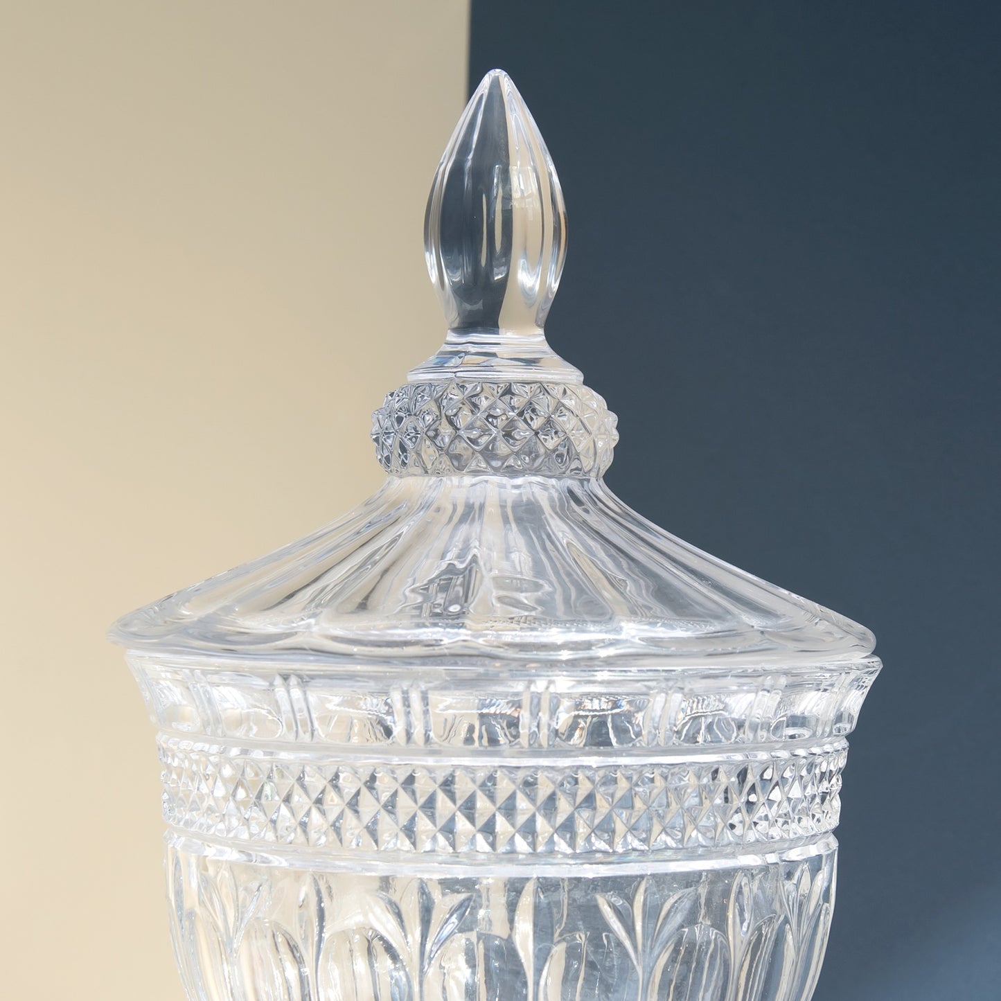 Large Savita Clear Glass Footed Jar - Home Decoration