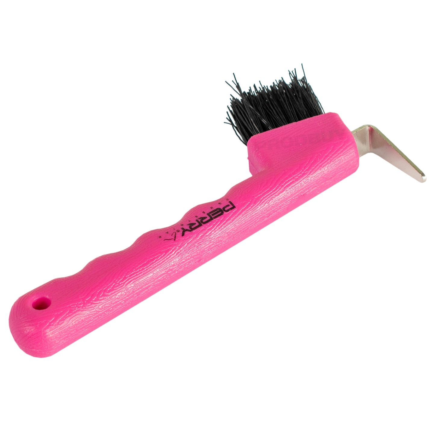 Pink Horse Hoof Pick & Brush with Wave Grip Ergonomic Handle