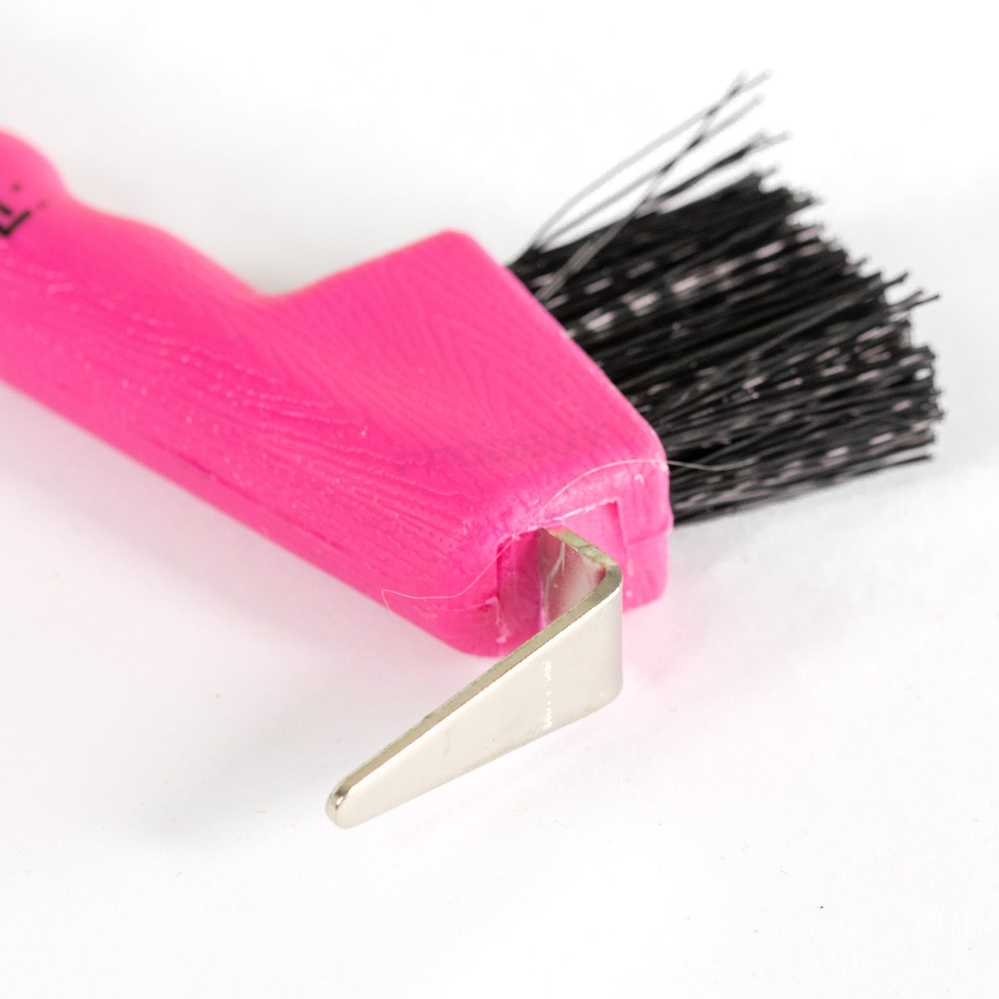 Pink Horse Hoof Pick & Brush with Wave Grip Ergonomic Handle