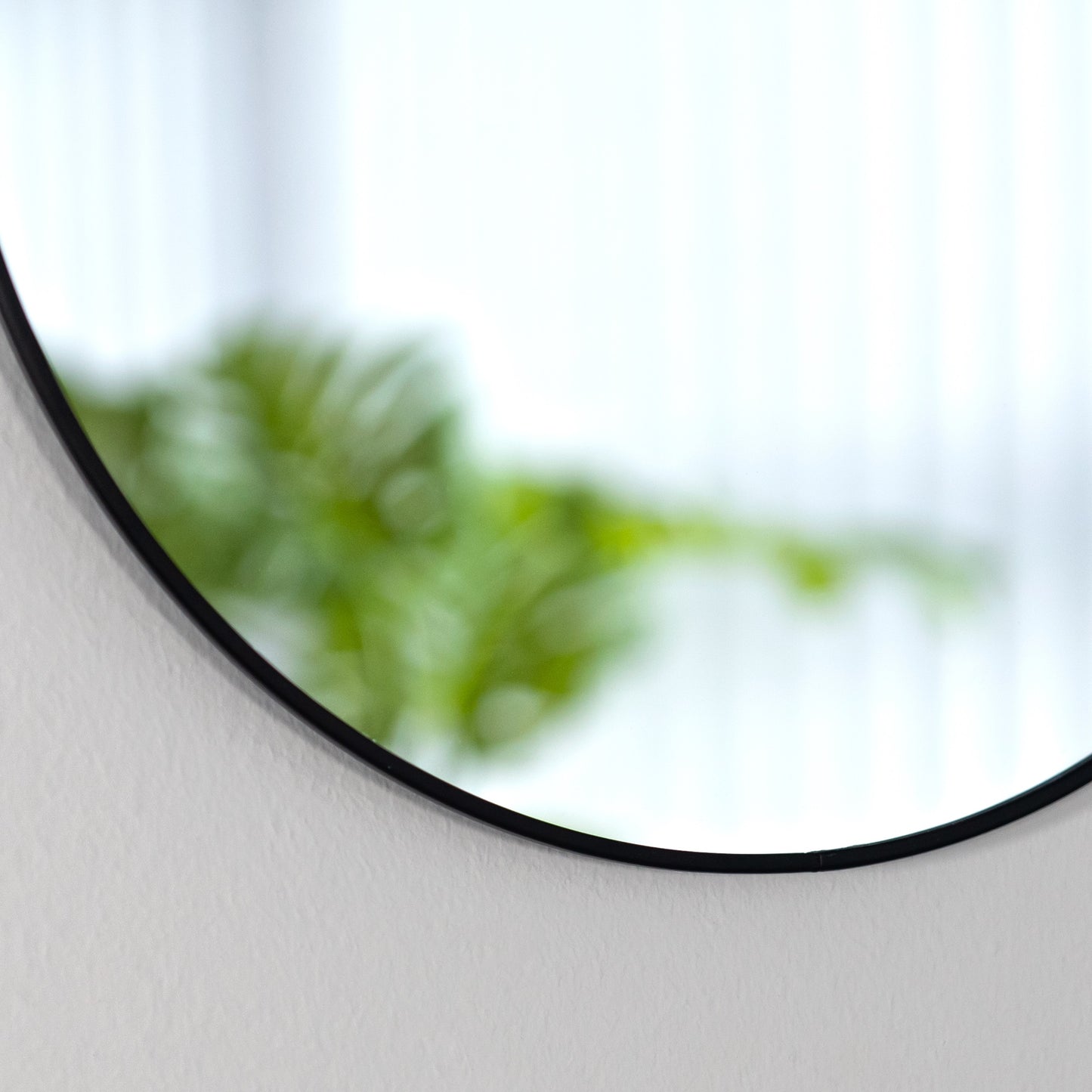 30cm Round Black Chain Wall Hanging Mirror