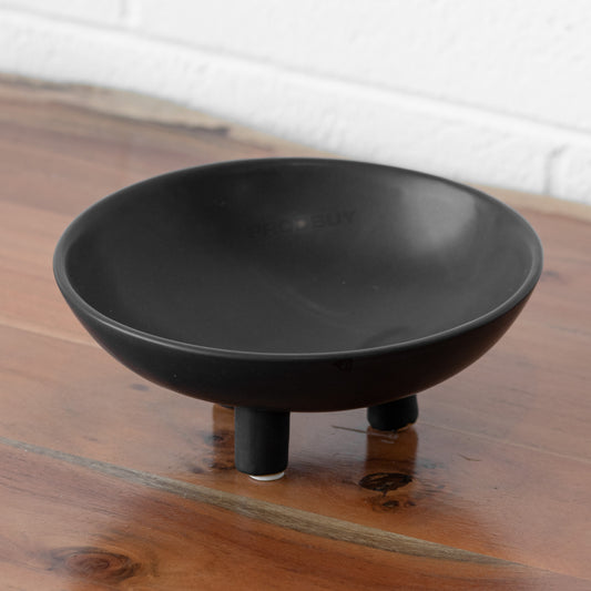 Small Matt Black Ceramic Tripod Decorative Bowl