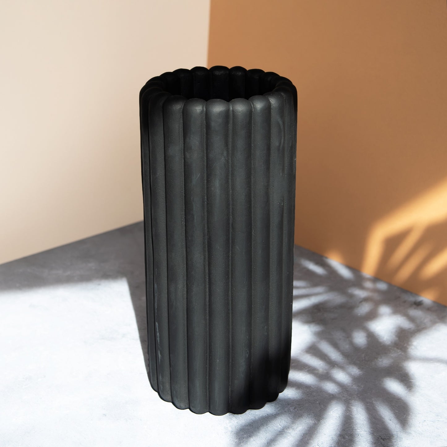 32cm Tall Large Matt Black Heavy Weight Vase
