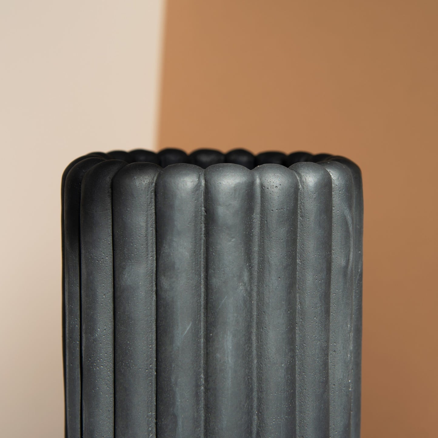 32cm Tall Large Matt Black Heavy Weight Vase