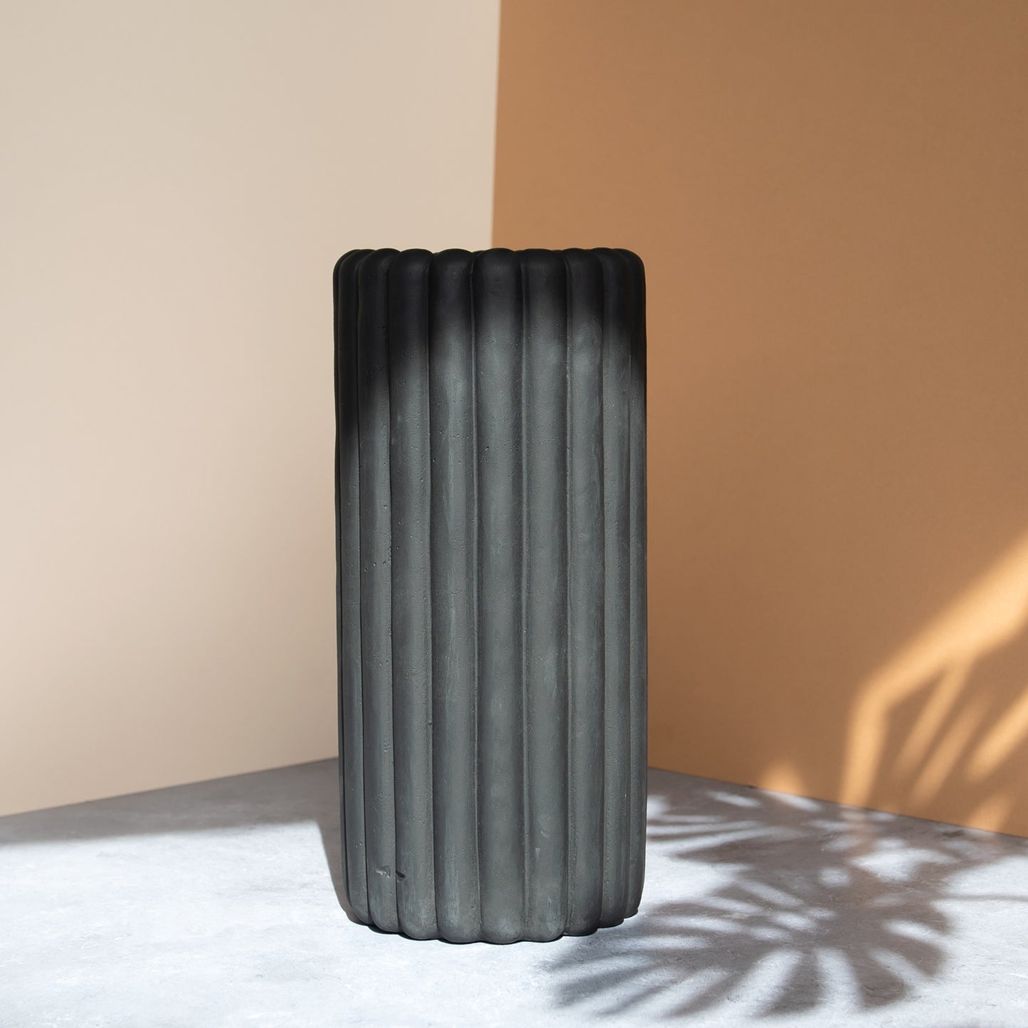 32cm Tall Large Matt Black Heavy Weight Vase