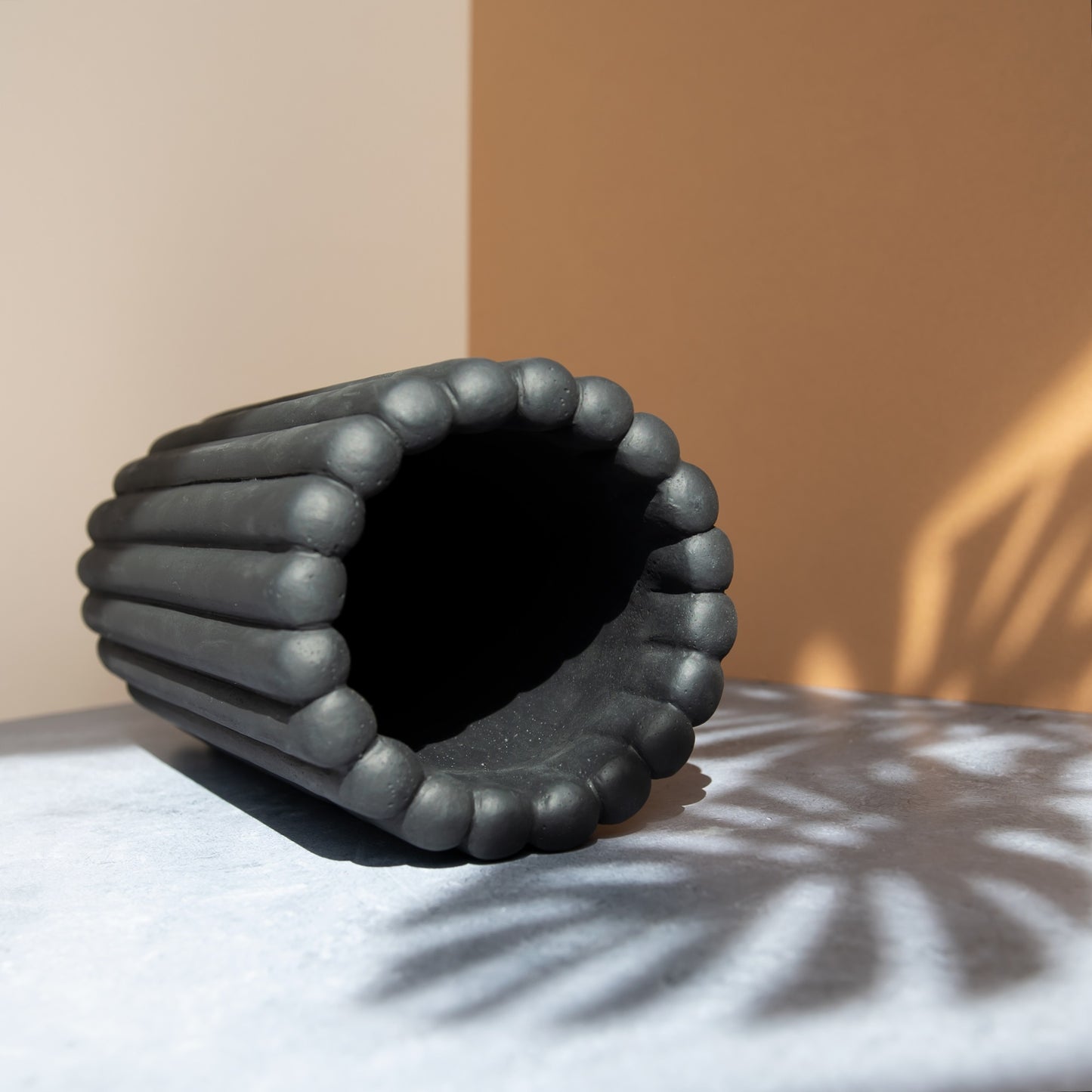 32cm Tall Large Matt Black Heavy Weight Vase