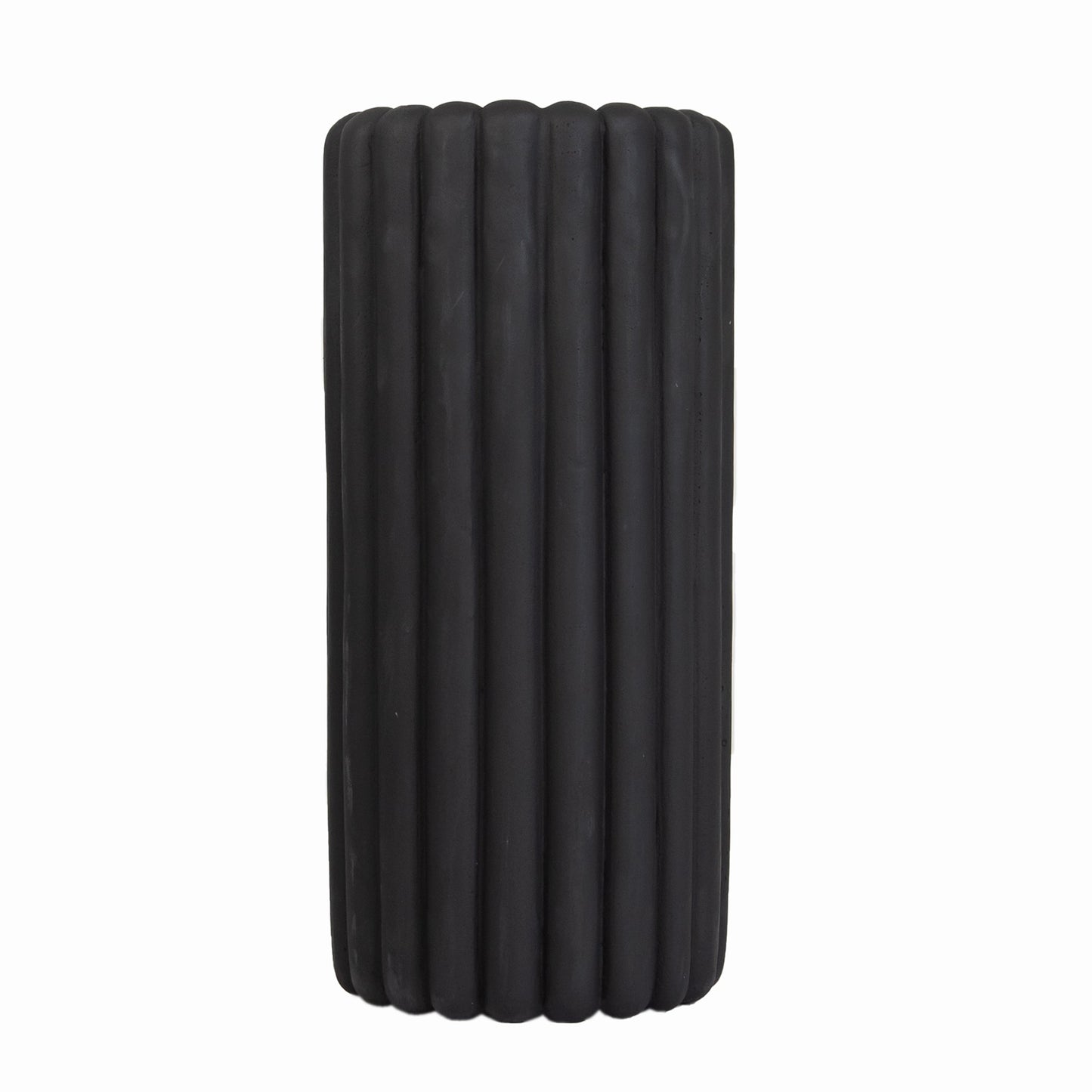 32cm Tall Large Matt Black Heavy Weight Vase