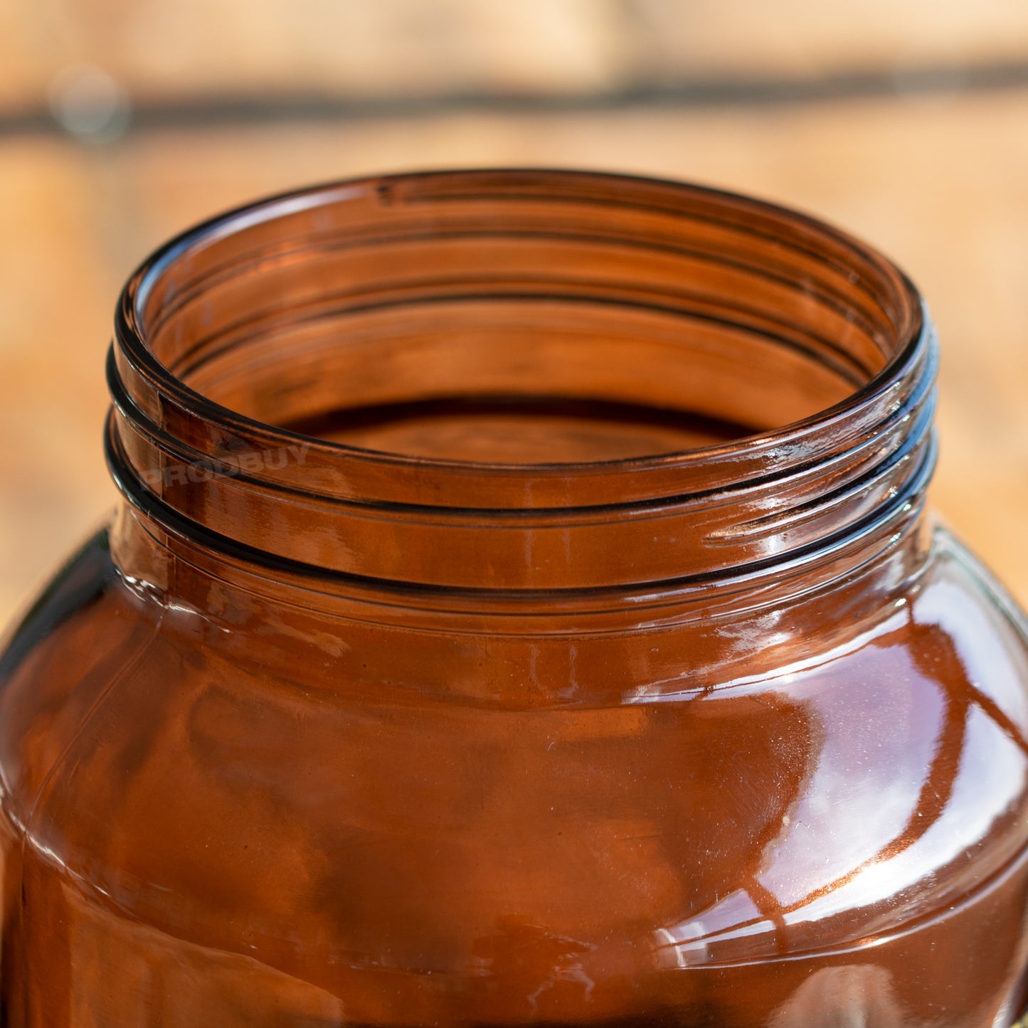Large Retro Amber Glass Biscuit Storage Jar