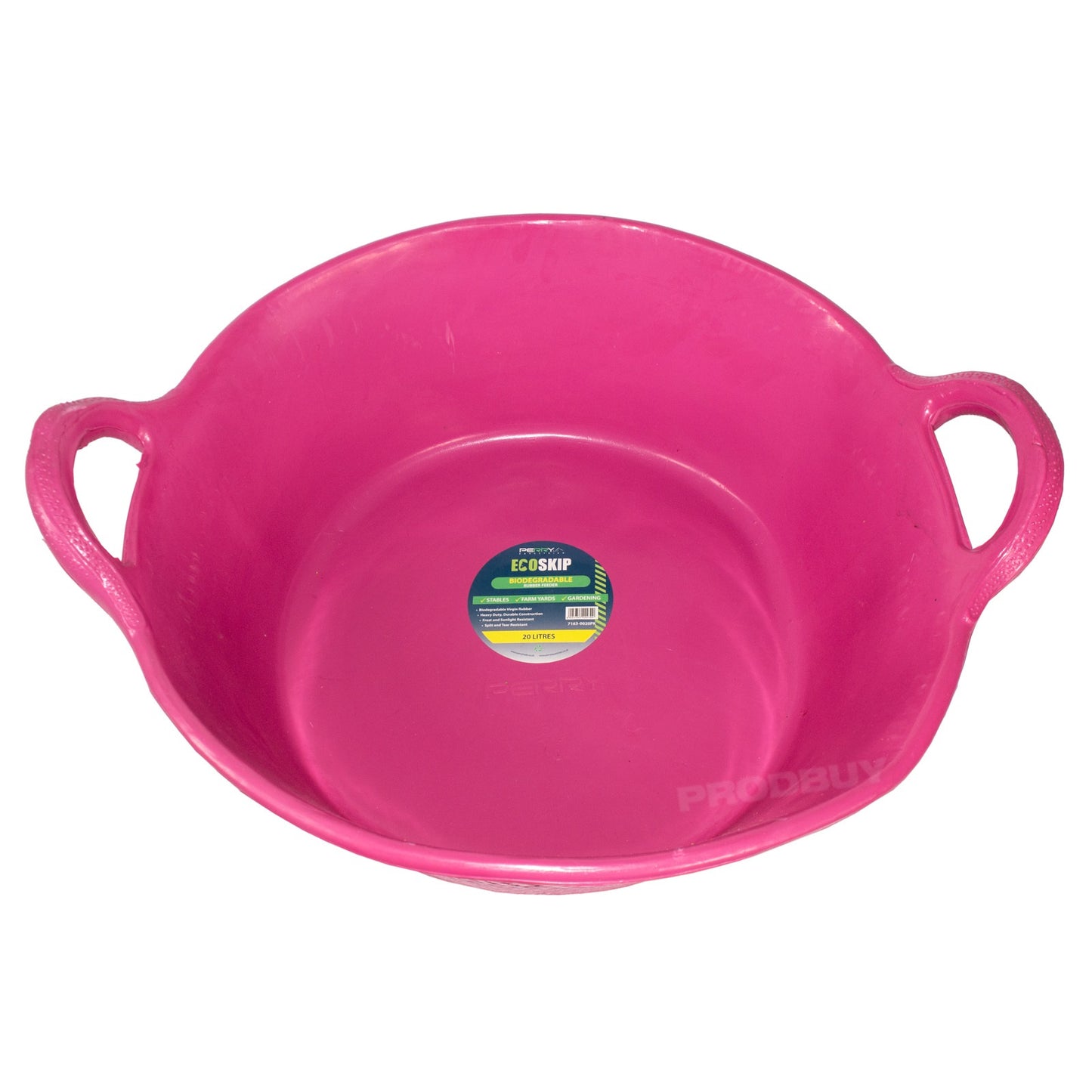 20 Litre Pink Rubber Eco Skip Feeder with Handles