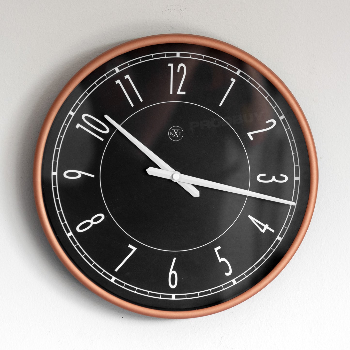 nXt - 29.5cm Round Matt Rose Gold Case Wall Clock