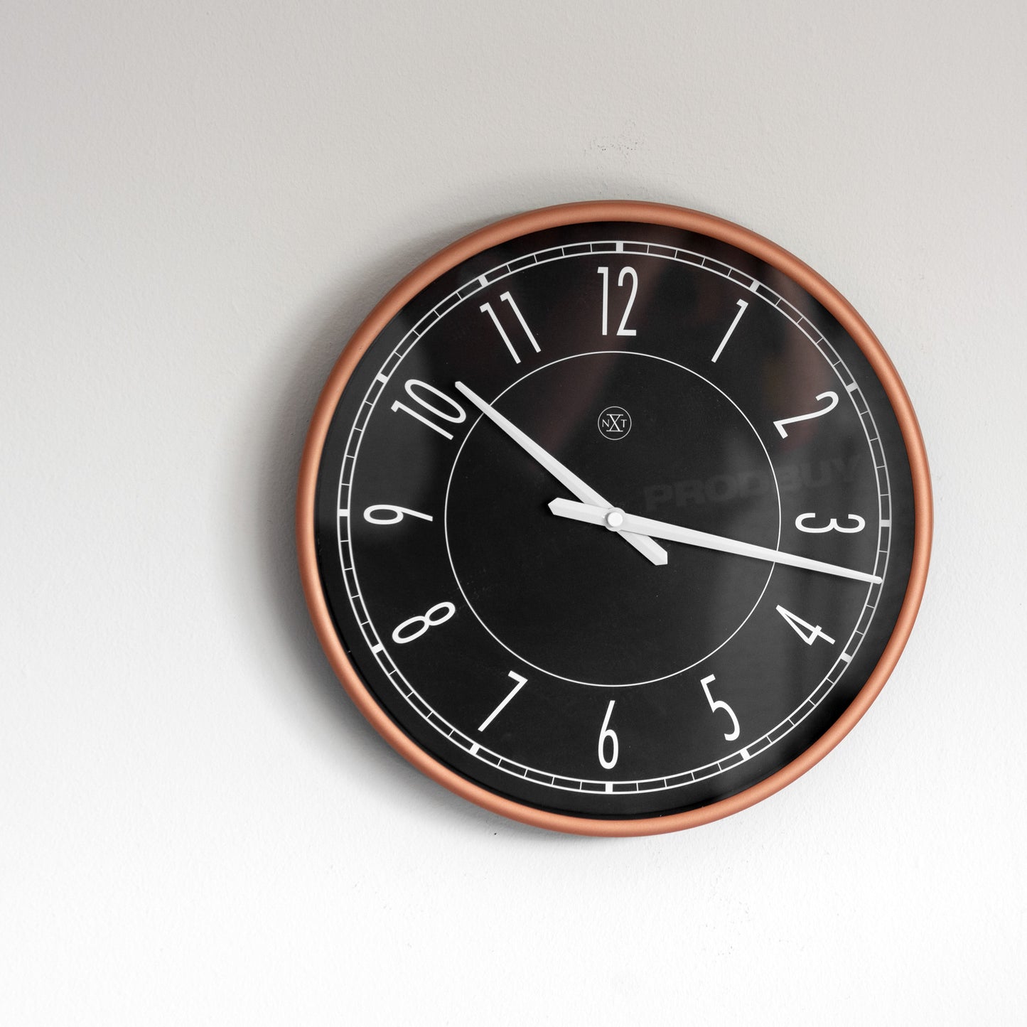 nXt - 29.5cm Round Matt Rose Gold Case Wall Clock