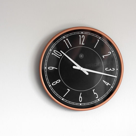 nXt - 29.5cm Round Matt Rose Gold Case Wall Clock
