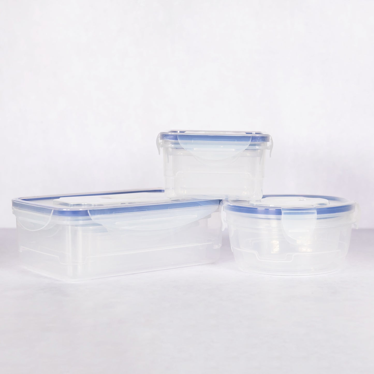 8 Piece Plastic Food Storage Box Set with Clip Down Lids