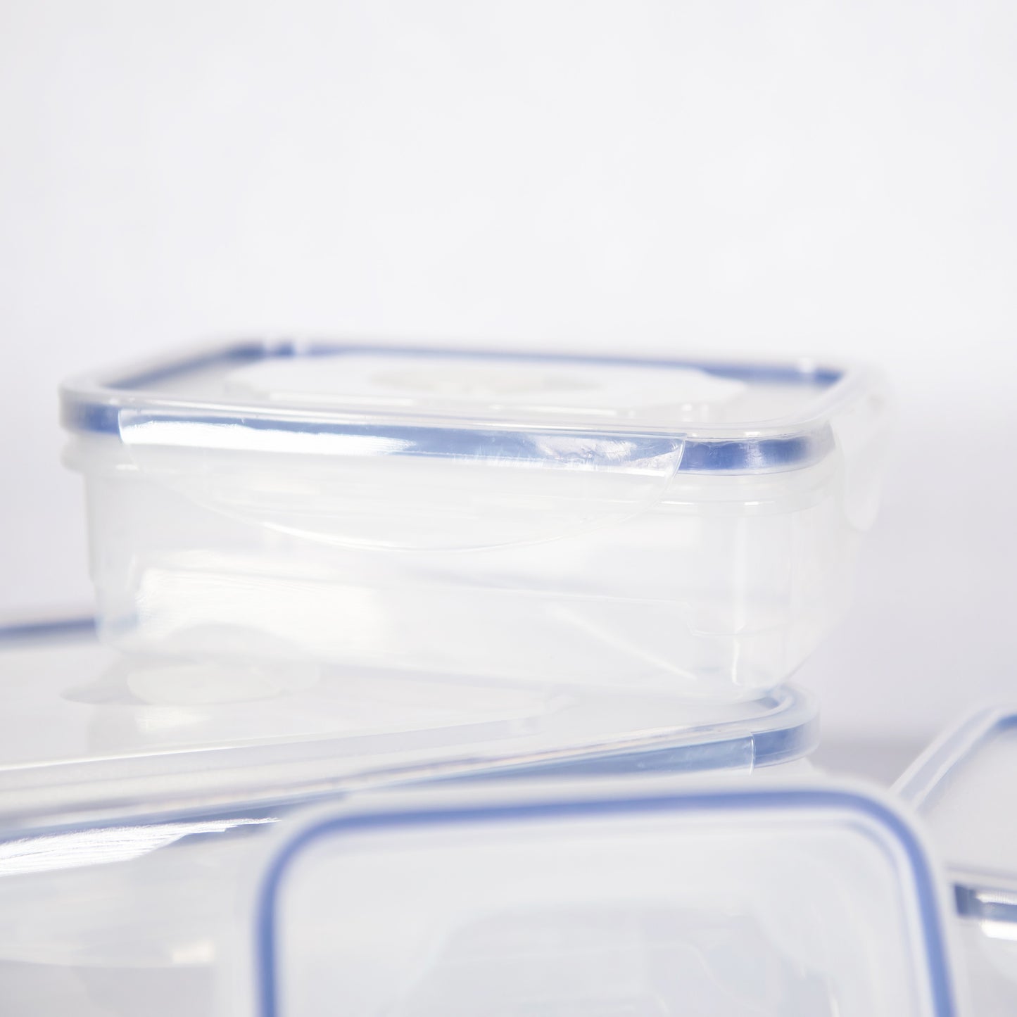 8 Piece Plastic Food Storage Box Set with Clip Down Lids