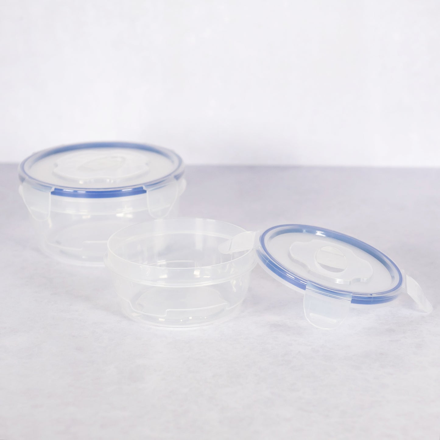8 Piece Plastic Food Storage Box Set with Clip Down Lids