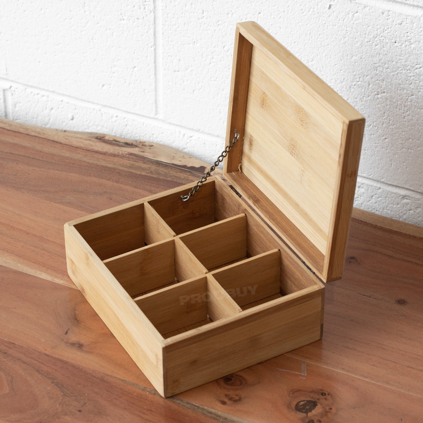 Bamboo Wooden Teabag Organiser with 6 Compartments