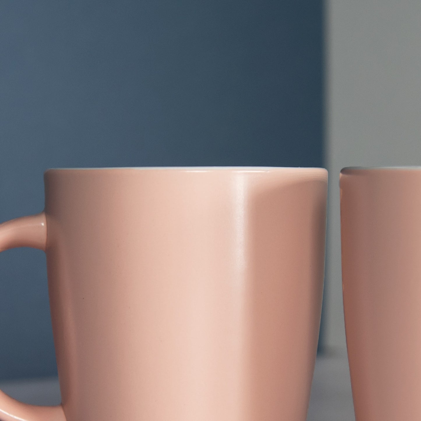 Set of 350ml Matt Pink Stoneware Mugs