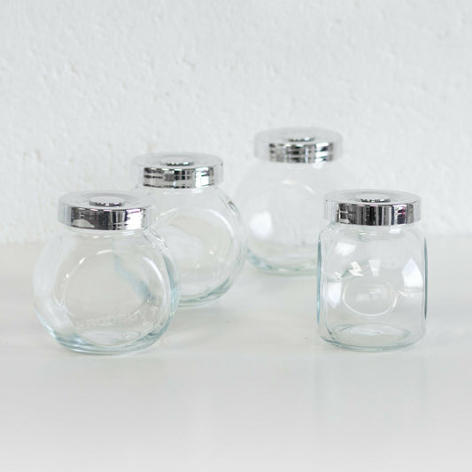 Set of 8 Mini Glass Herb & Spice Storage Jars
