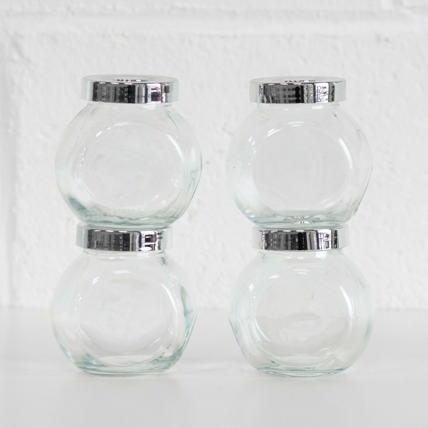 Set of 8 Mini Glass Herb & Spice Storage Jars