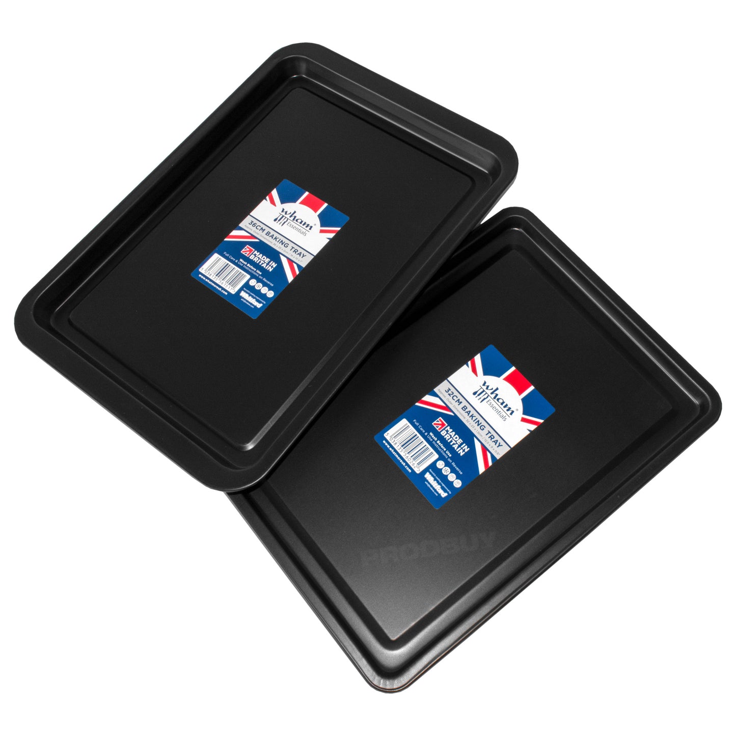 Set of 2 Non-Stick Baking Trays 32cm & 36cm