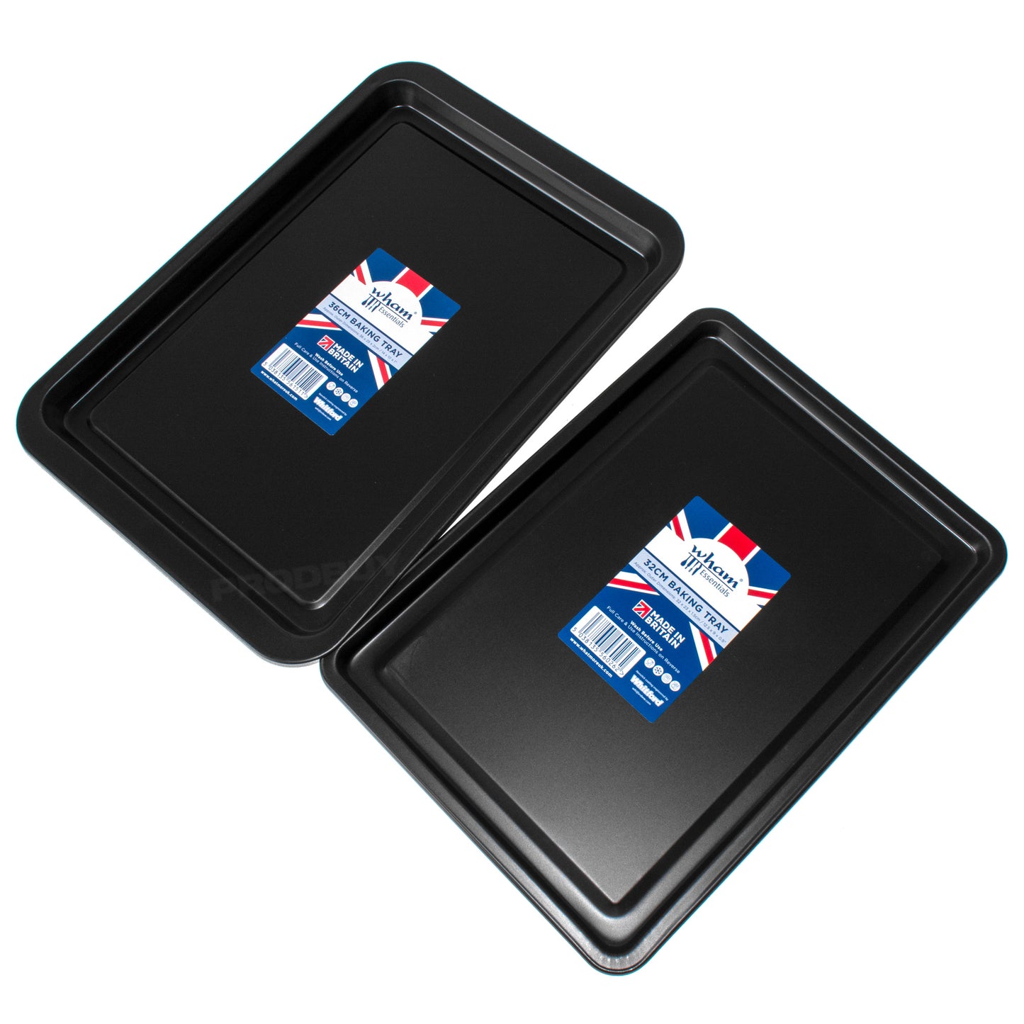 Set of 2 Non-Stick Baking Trays 32cm & 36cm