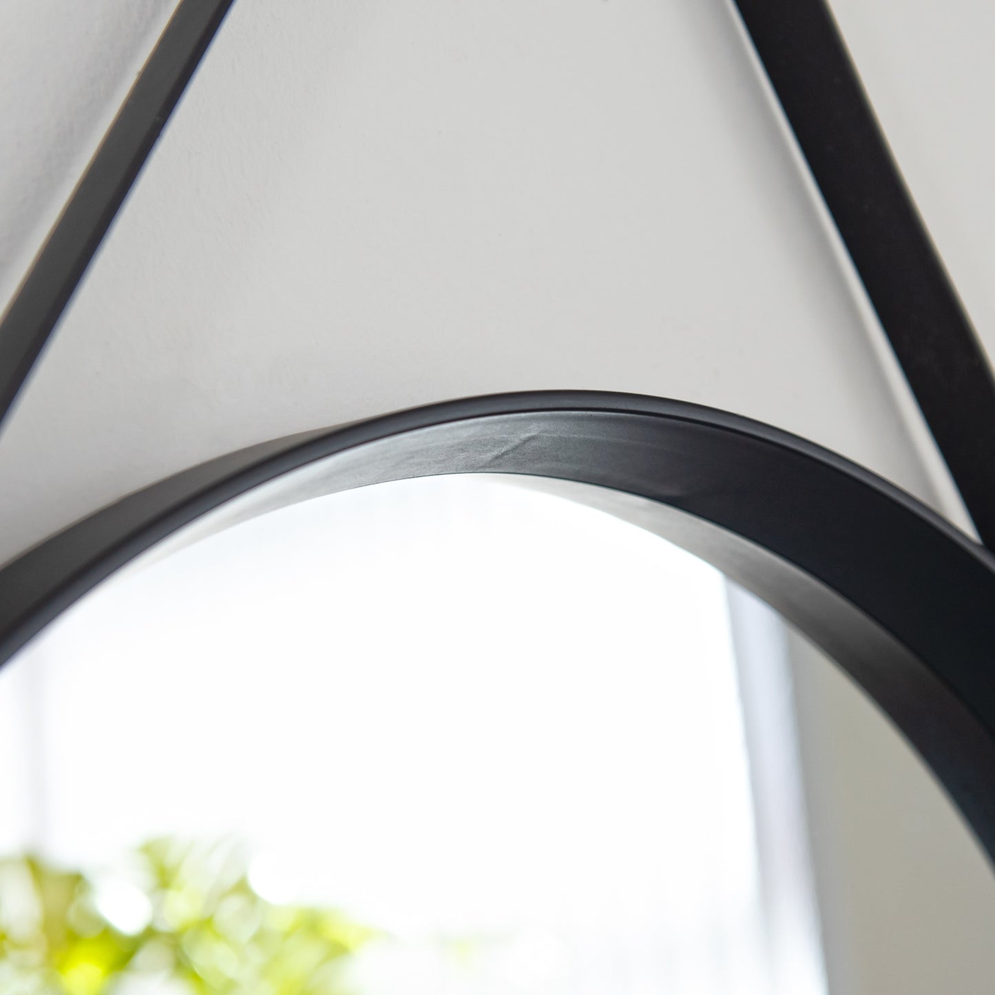52cm Large Round Wall Mirror with Faux Leather Strap