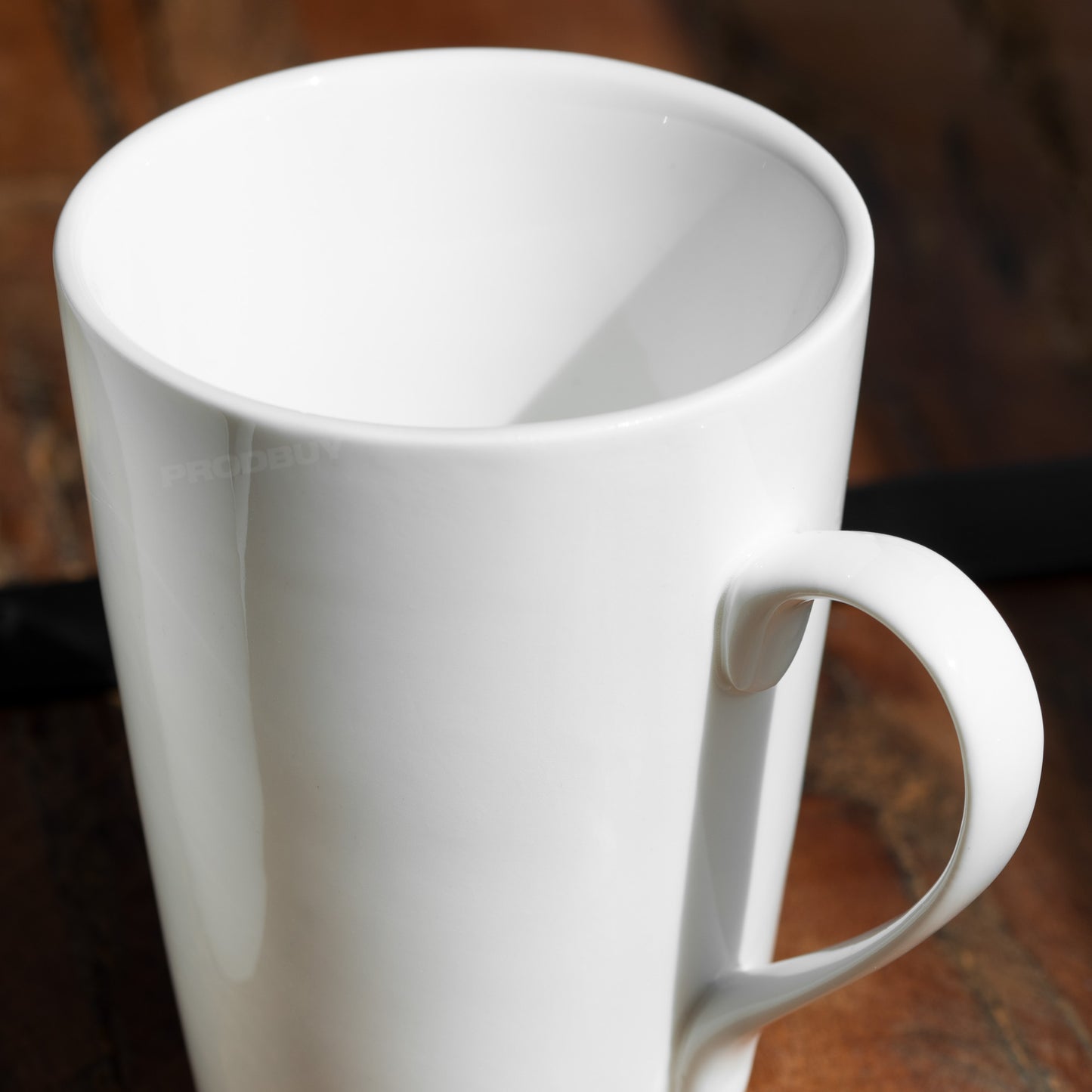 Set of 2 Tall White Porcelain Latte Mugs
