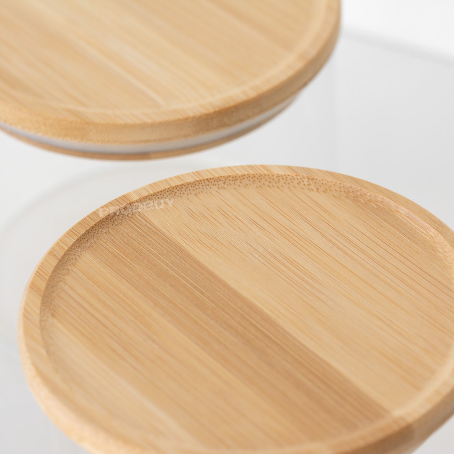 Set of 3 Glass 950ml Storage Jars with Wooden Lids