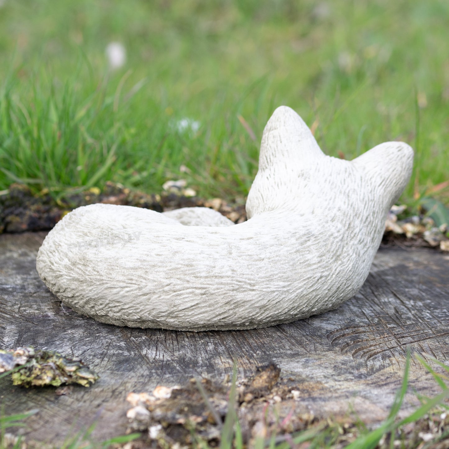 Small Stone Sleeping Cat Garden Statue