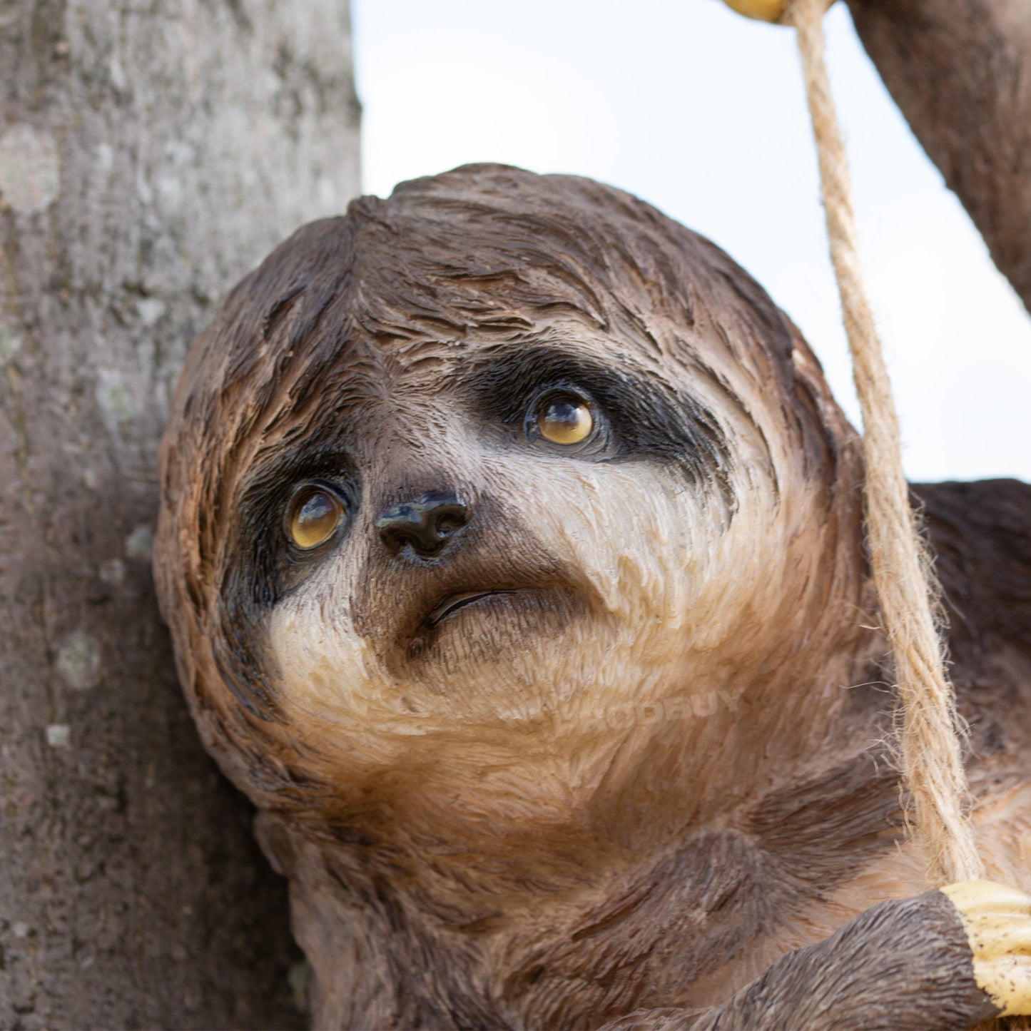 Climbing Sloth Garden Ornament On Rope Tree Branch Hanging