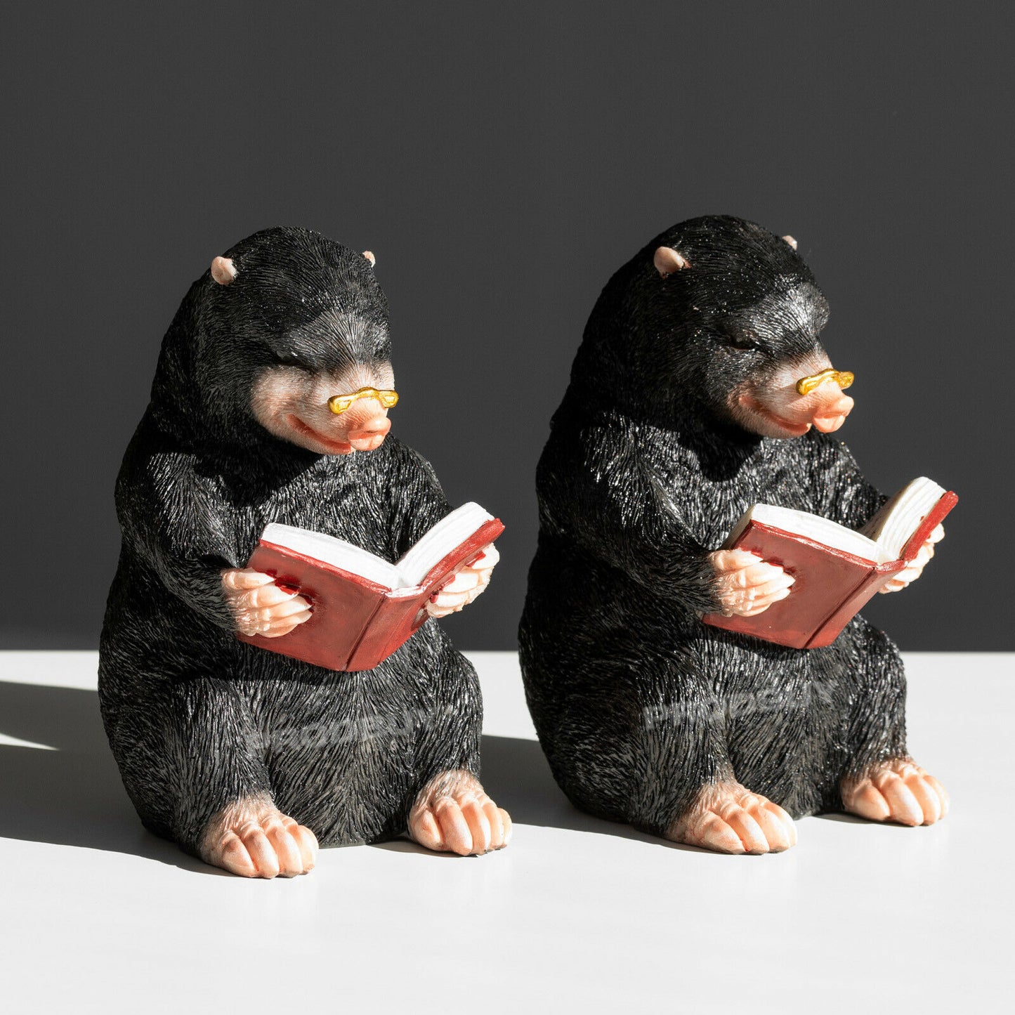 Pair of Mole Resin Ornamental Bookends