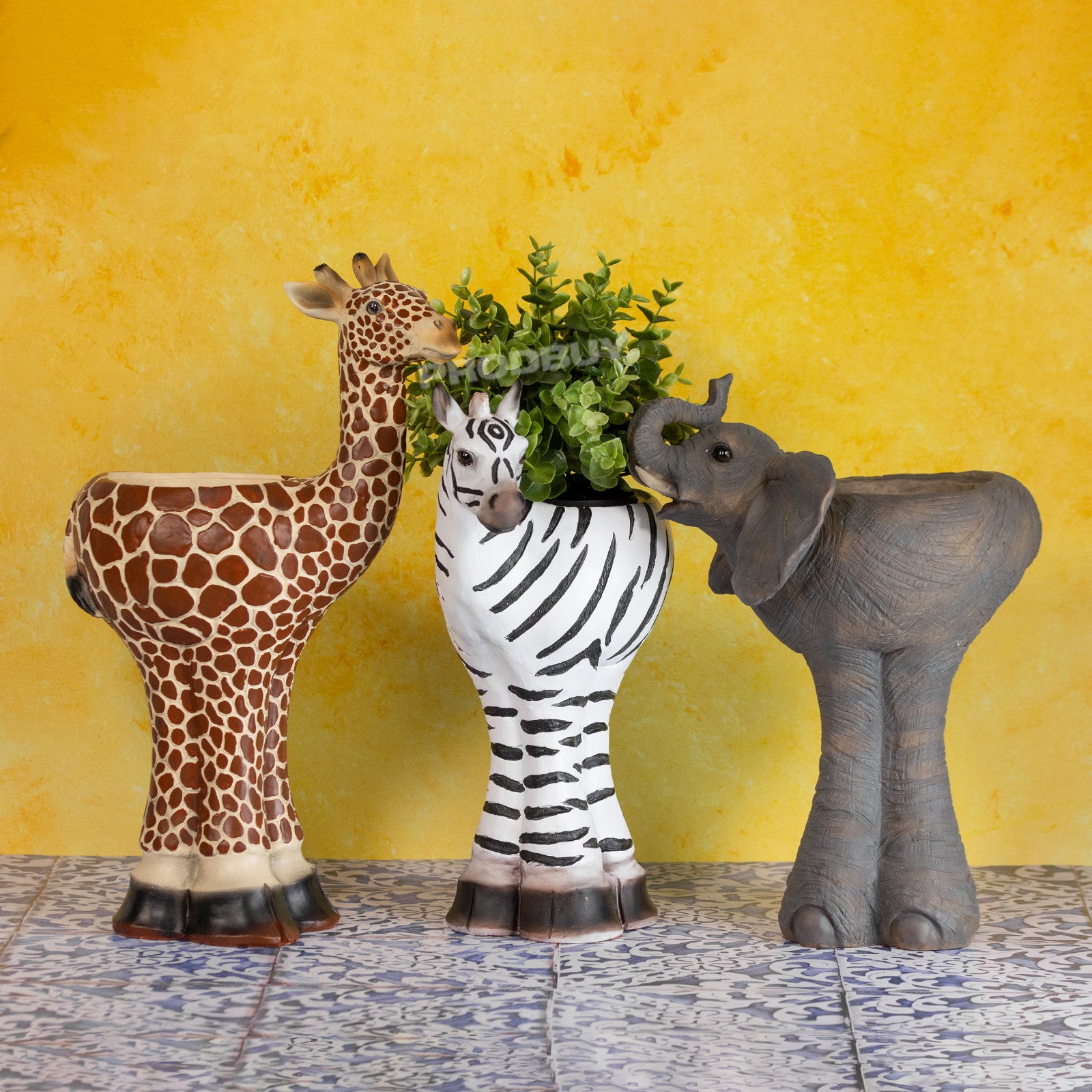 large animal planter pots Wild Safari Animal Tall Resin Garden Plant Pot Ormanent – Robert David Home