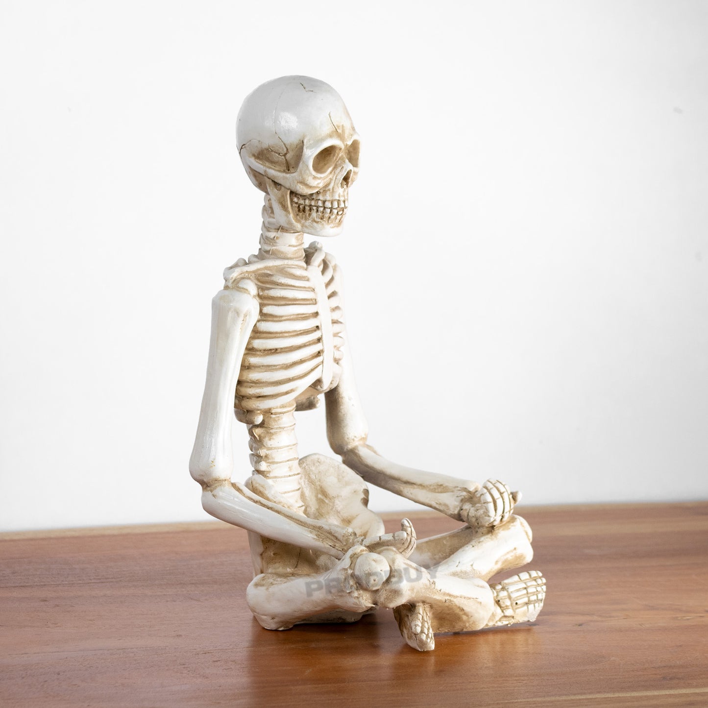 Sitting Skeleton Ornament with Meditating Yoga Pose