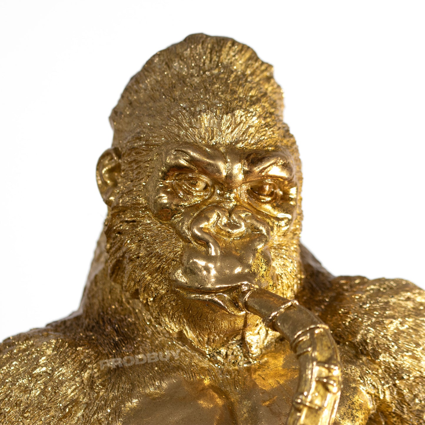Gorilla Playing Saxophone 39cm Gold Resin Ornament
