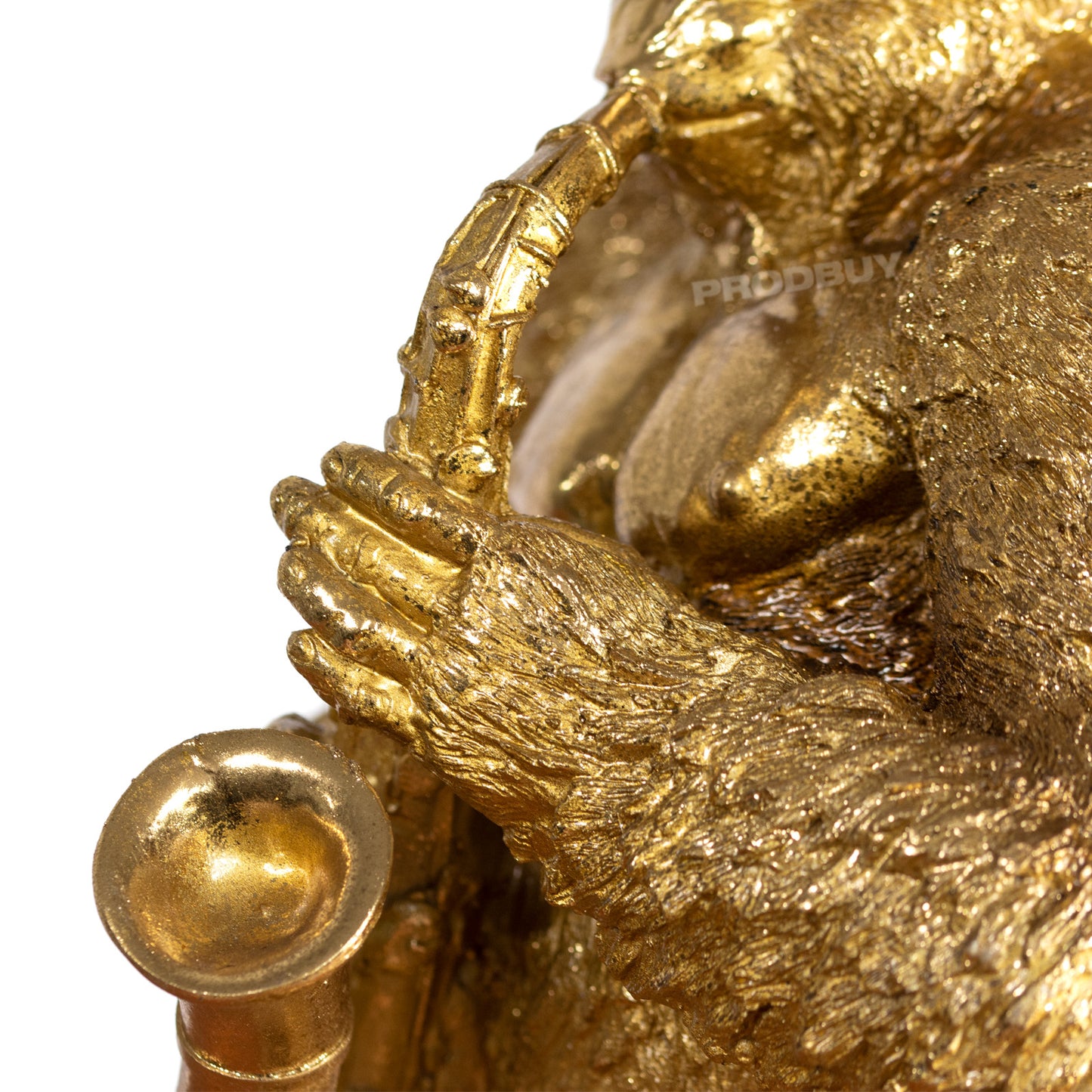 Gorilla Playing Saxophone 39cm Gold Resin Ornament