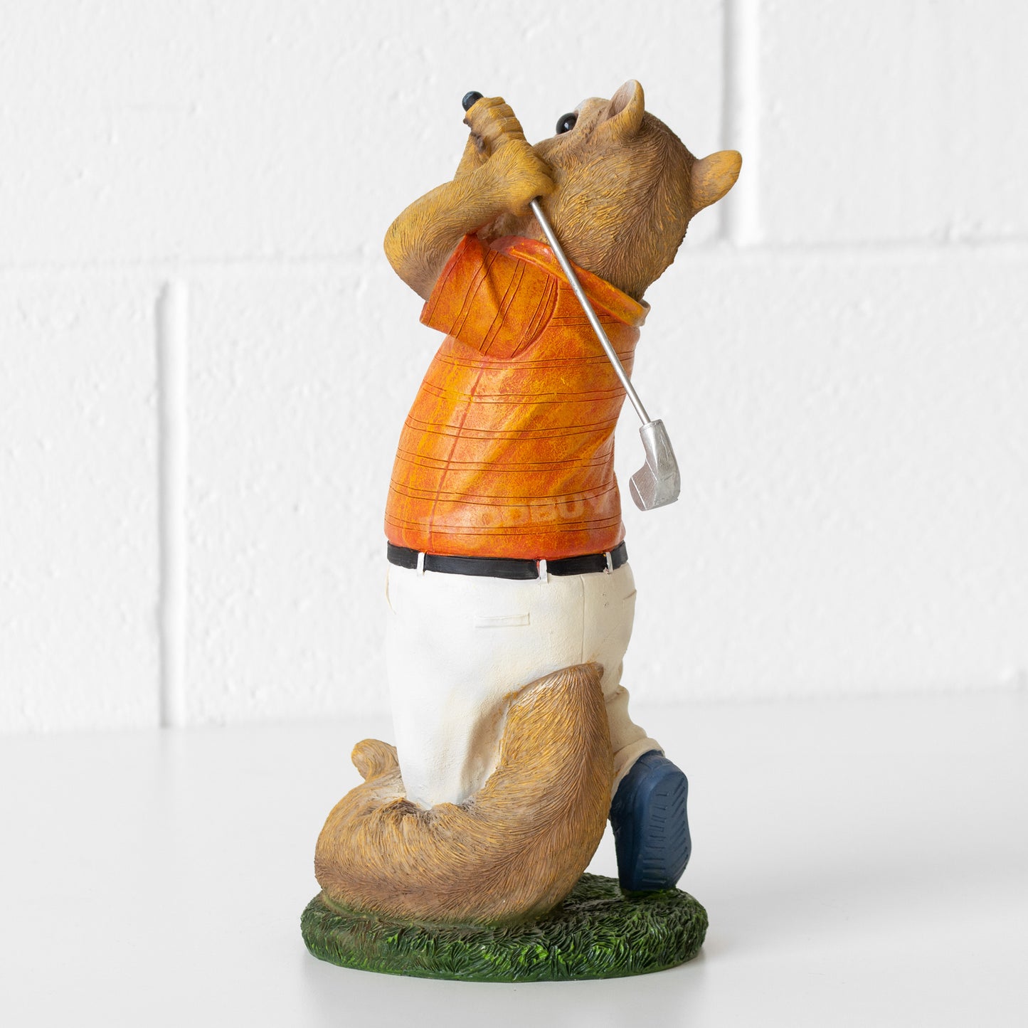 Squirrel Playing Golf 28cm Garden Ornament