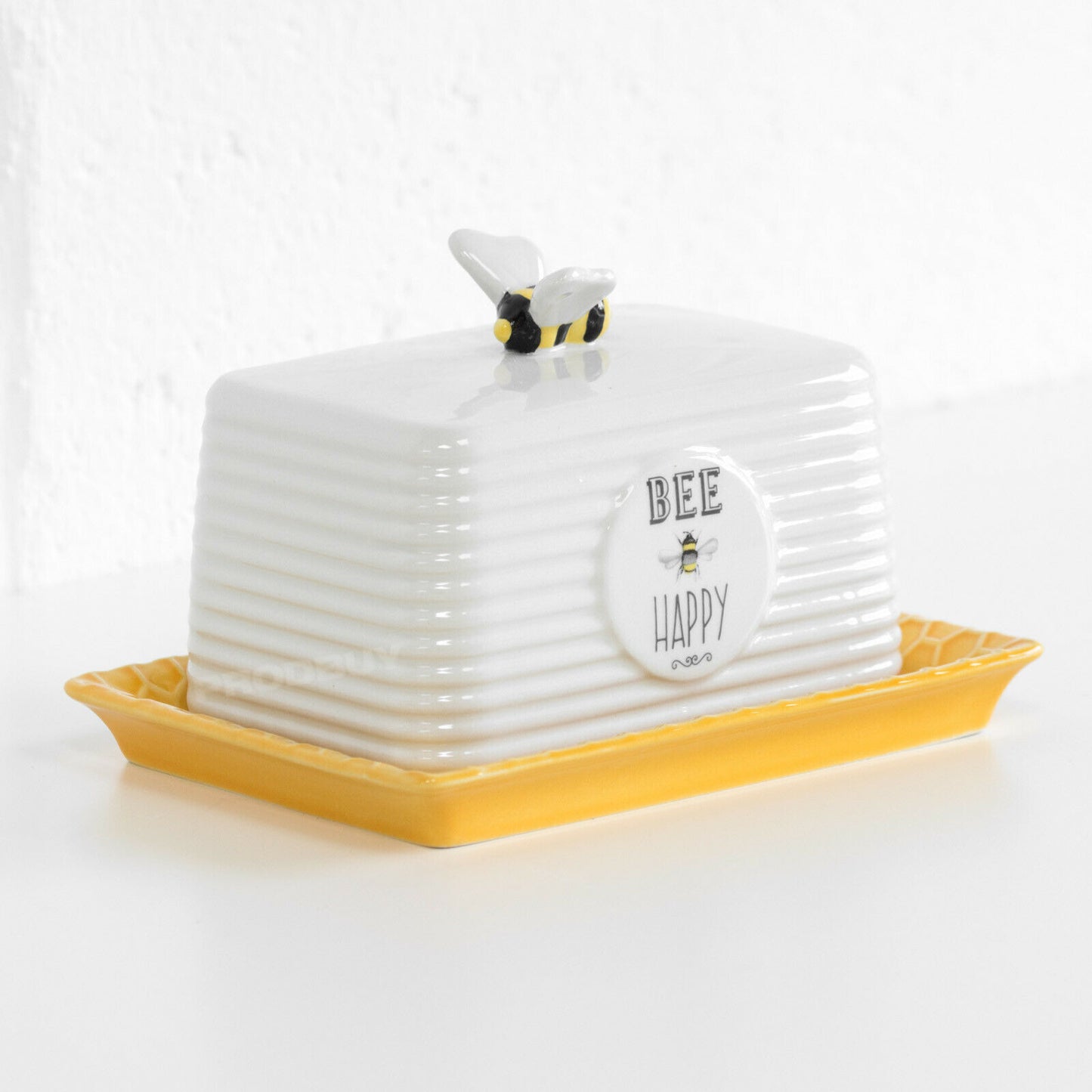 'Bee Happy' Ceramic Butter Dish