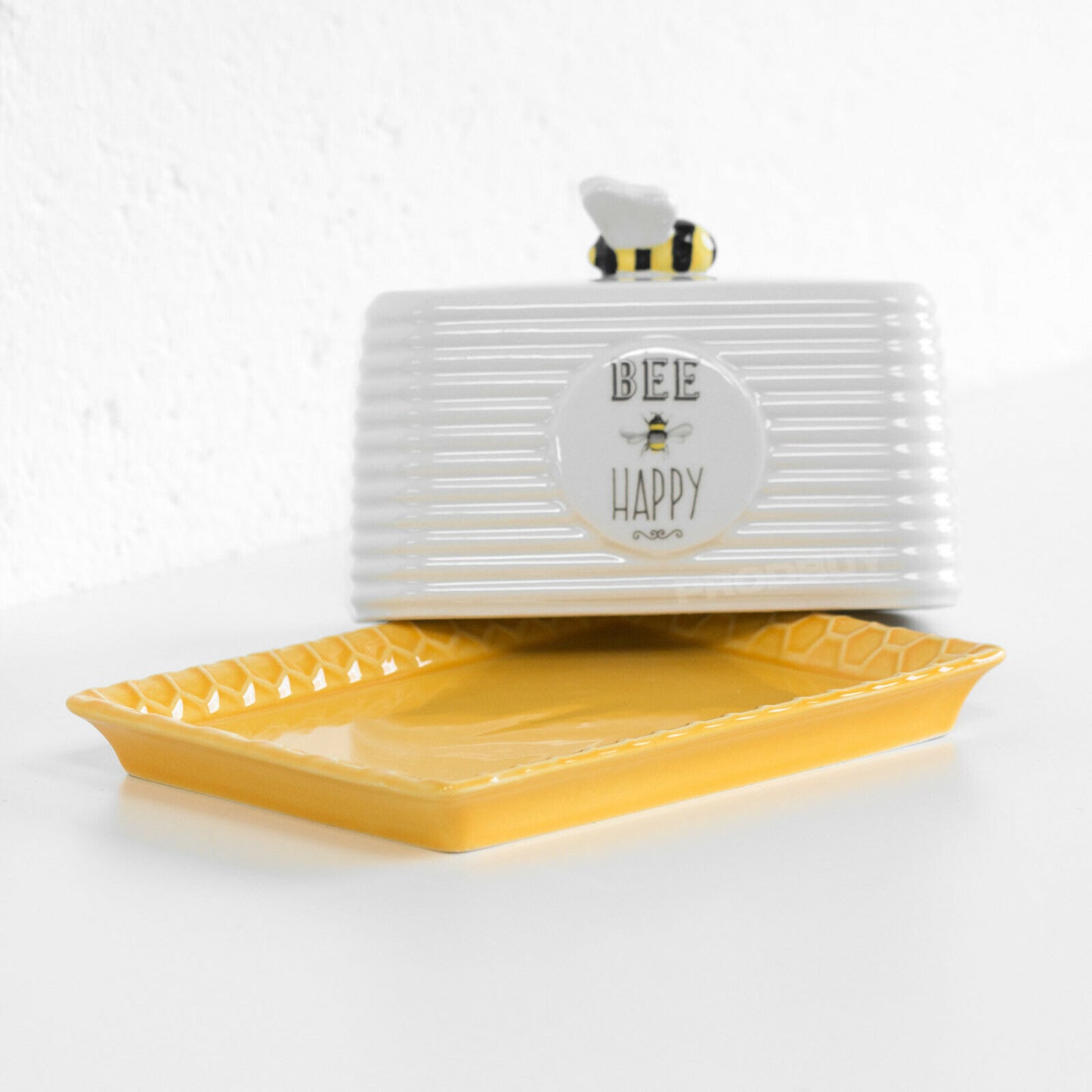 'Bee Happy' Ceramic Butter Dish