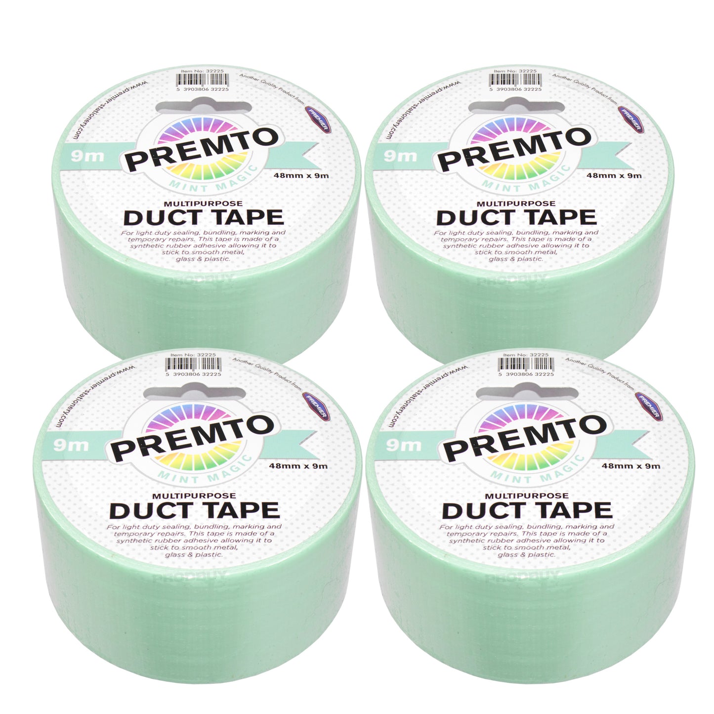 Set of 4 Rolls of Colour Duct Tape 48mm x 9m - Colour Choice