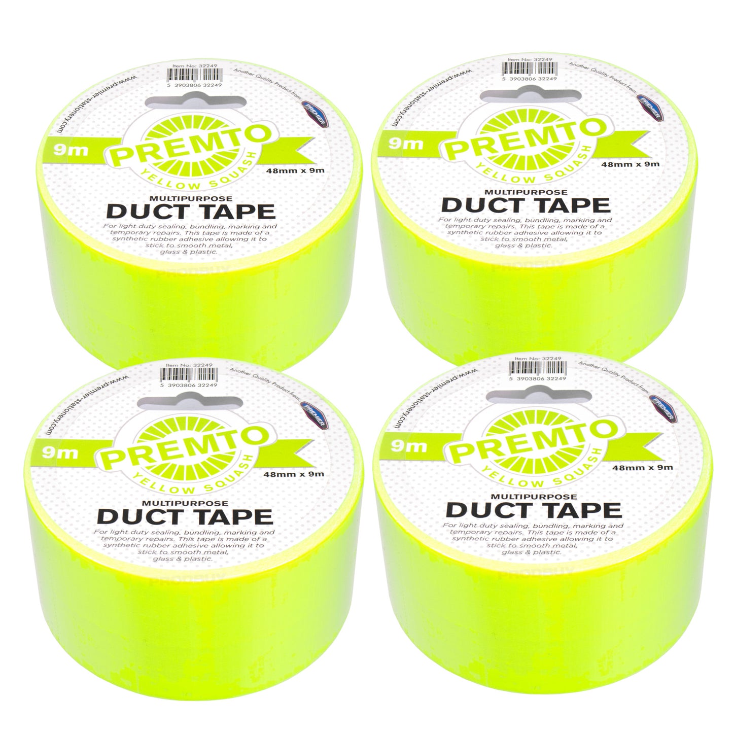 Set of 4 Rolls of Colour Duct Tape 48mm x 9m - Colour Choice