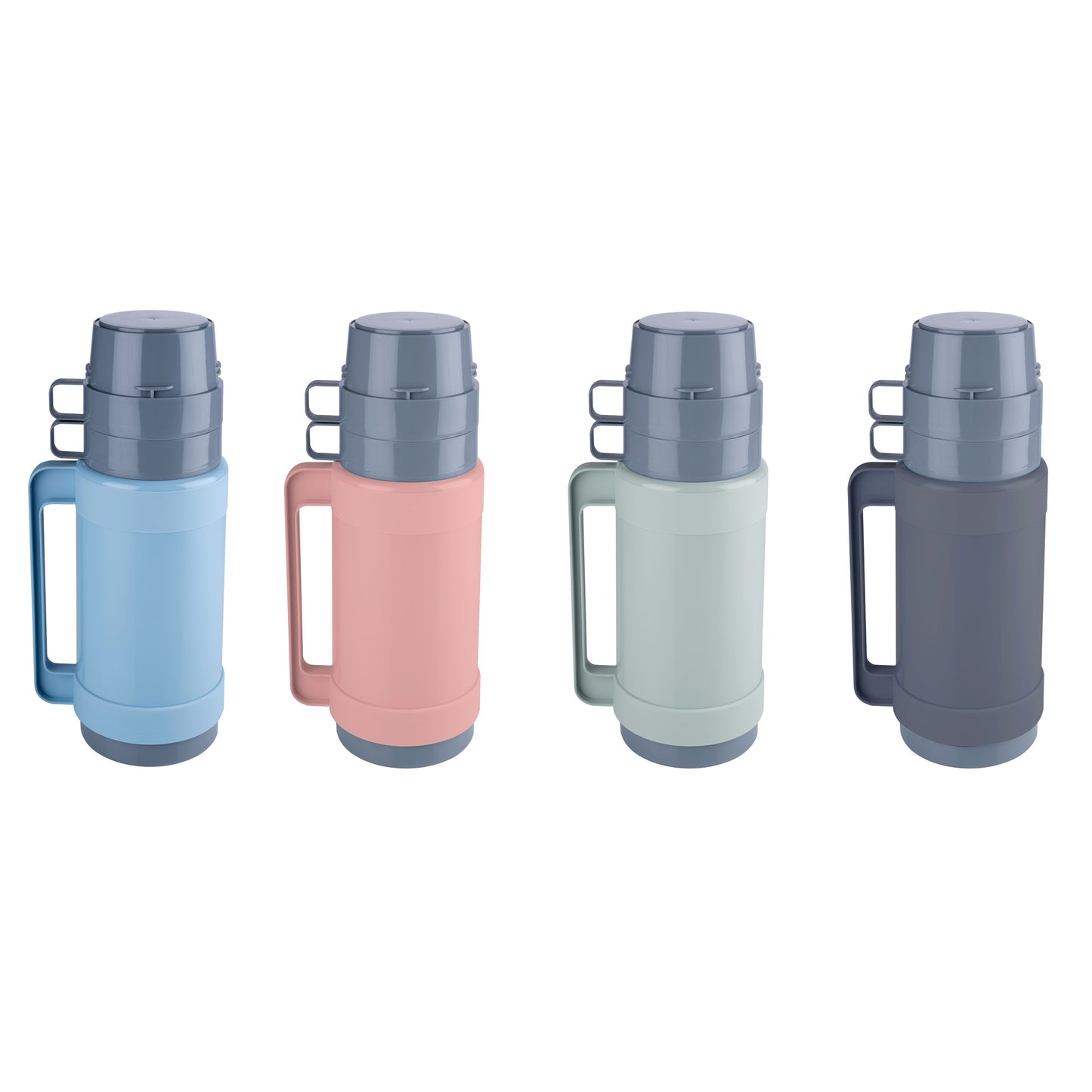 1 Litre Insulated Vacuum Travel Flask with 2 Cups