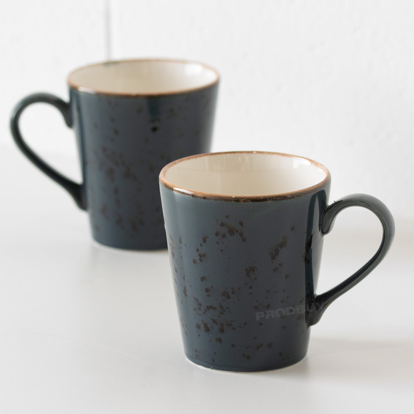 Set of 2 Earthy Coffee Mugs 250ml Slate Grey