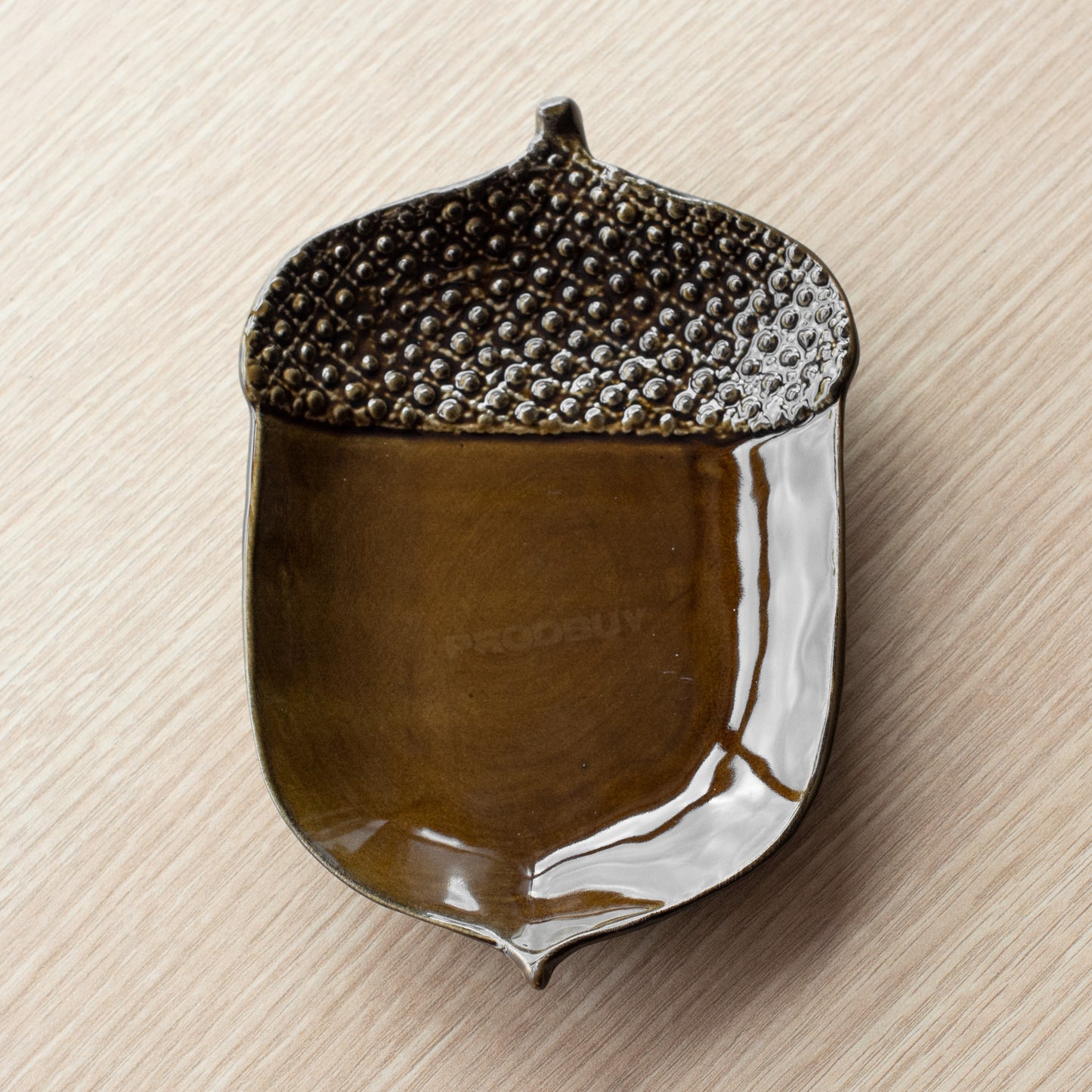 Brown Acorn 15cm Trinket Tea Bag Tidy Spoon Rest Dish