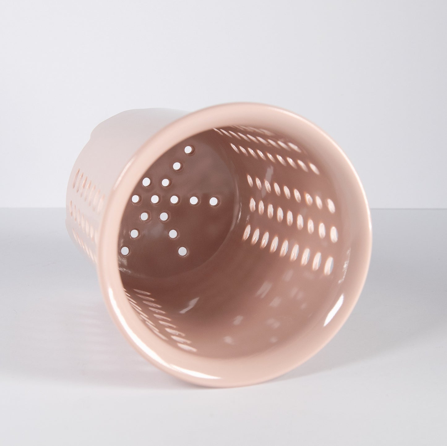 Pastel Pink Melamine Cutlery Drainer Caddy
